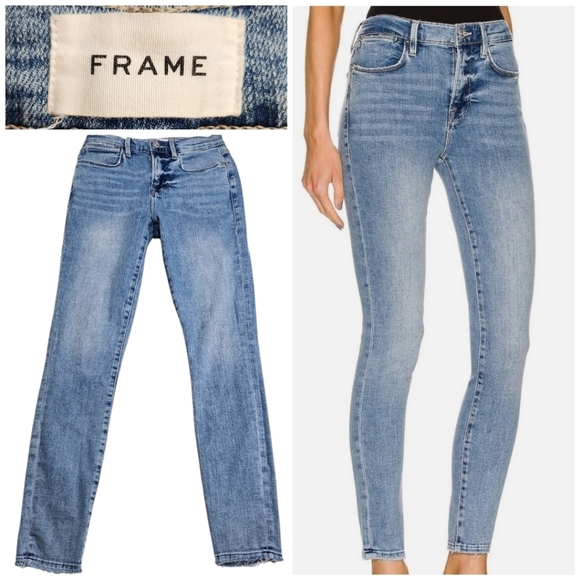 FRAME Le High Skinny Jeans In Jadite Style:LHSKCRH793 Size: 26 Waist - Picture 1 of 15